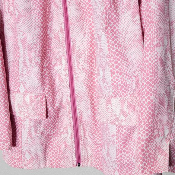 Dennis Basso Pink Zip Jacket Textured Satin Plus Size 1X Barbiecore - Picture 5 of 9